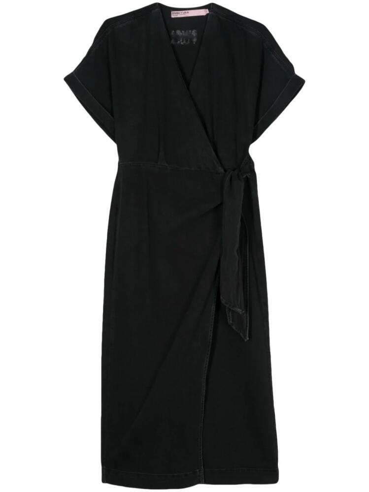 Bimba y Lola wrap denim midi dress - Black Cover