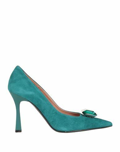 Ovye' By Cristina Lucchi Woman Pumps Emerald green Leather Cover