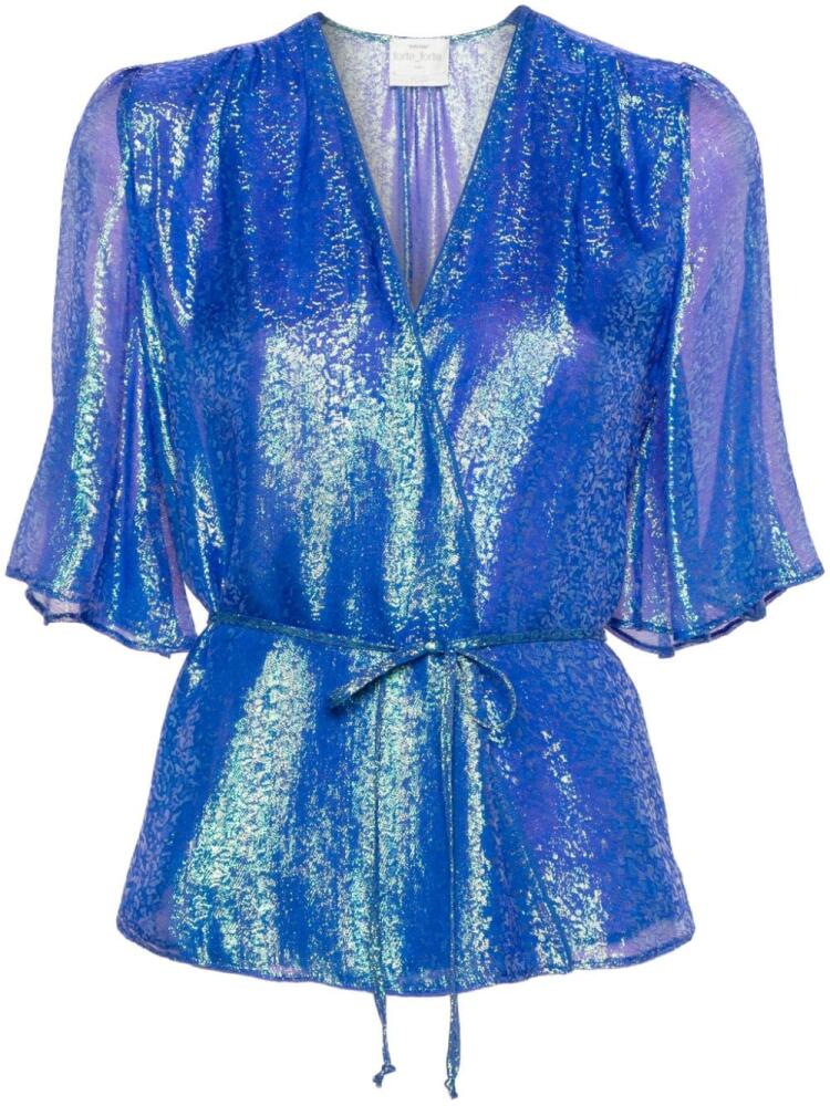 Forte Forte Iris chiffon wrap blouse - Blue Cover