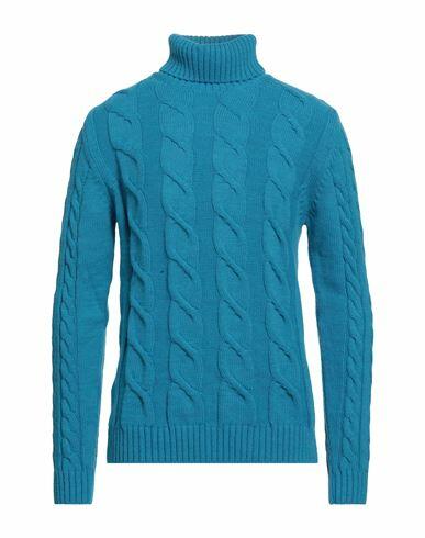 Family First Milano Man Turtleneck Azure Wool, Polyamide, Acrylic Cover