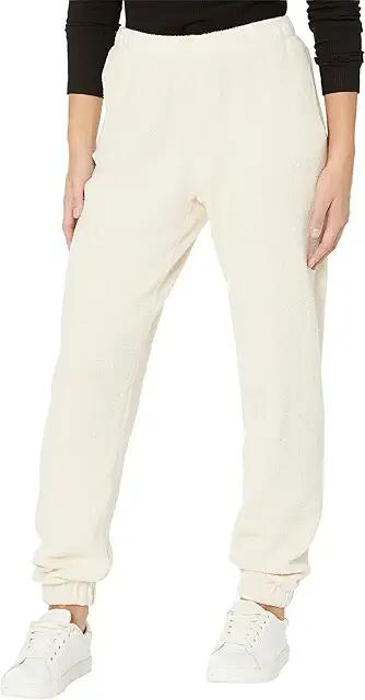 MONROW Teddy Fleece Sweatpants (Off-White) Women's Clothing Cover