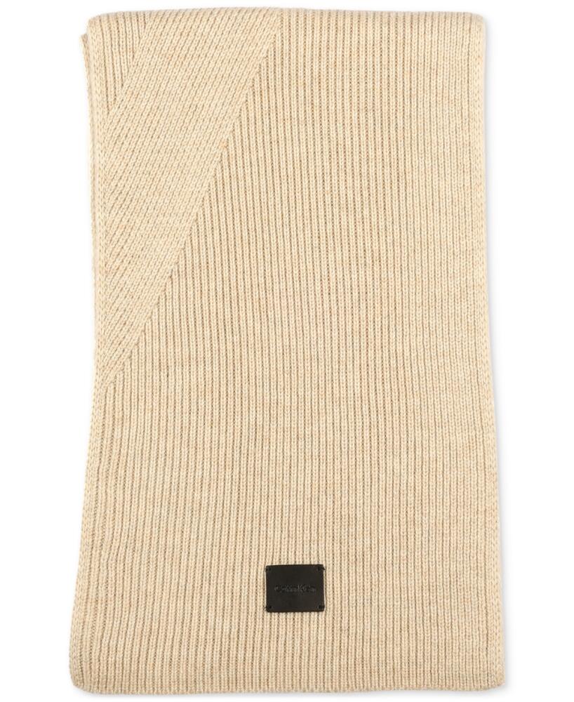 Calvin Klein Men's Side Transfer Cuff Scarf - Unbleached Heather Cover