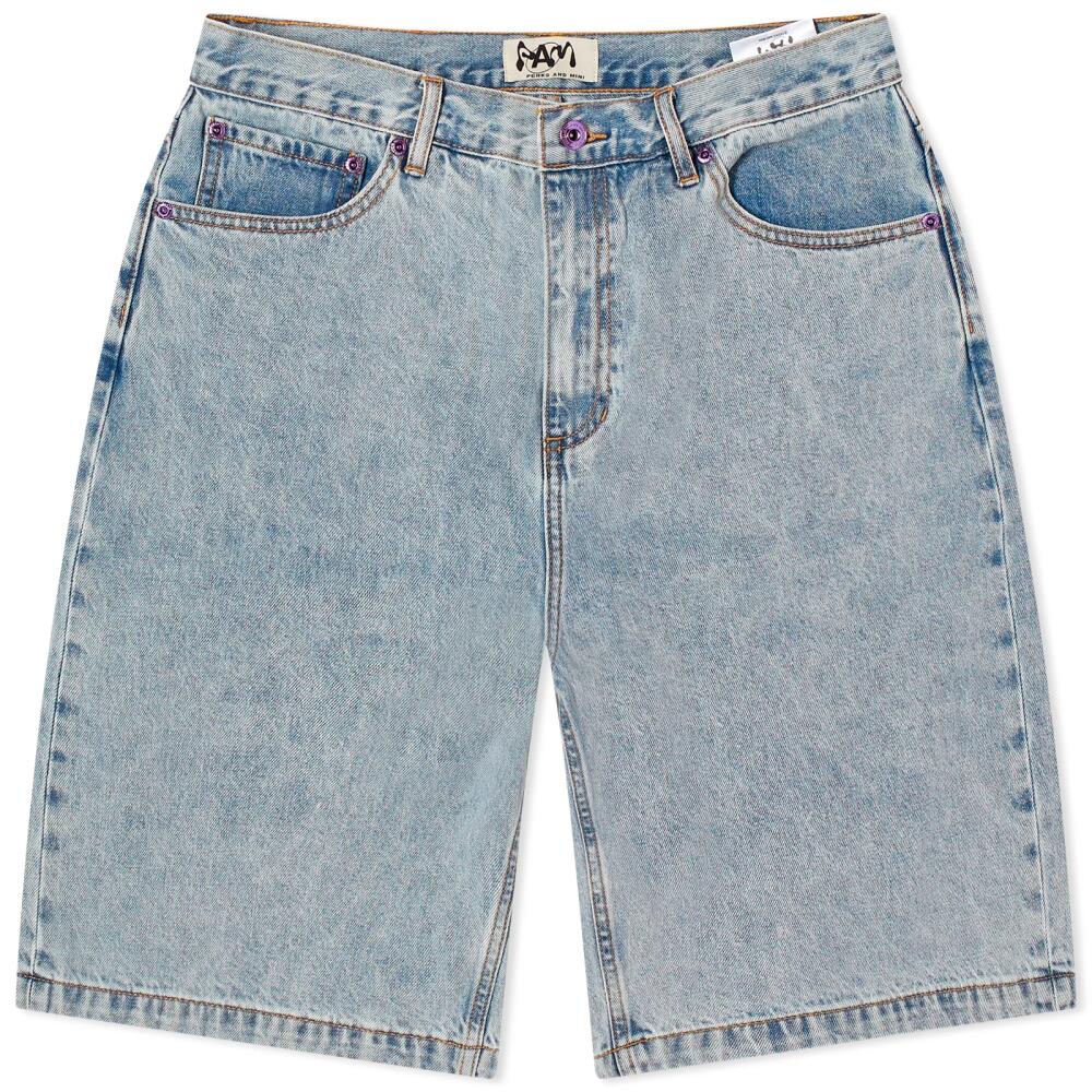 P.A.M. Men's Gateway Troop Denim Shorts in Bleach Wash Cover