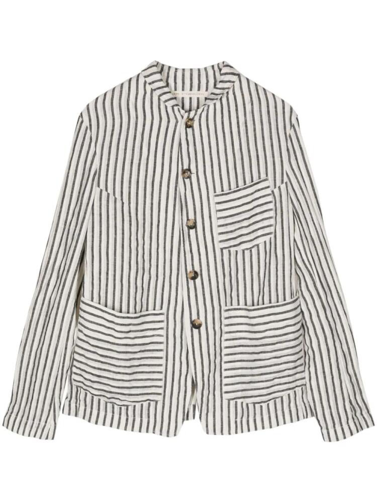 Forme D'expression stripe-pattern jacket - White Cover