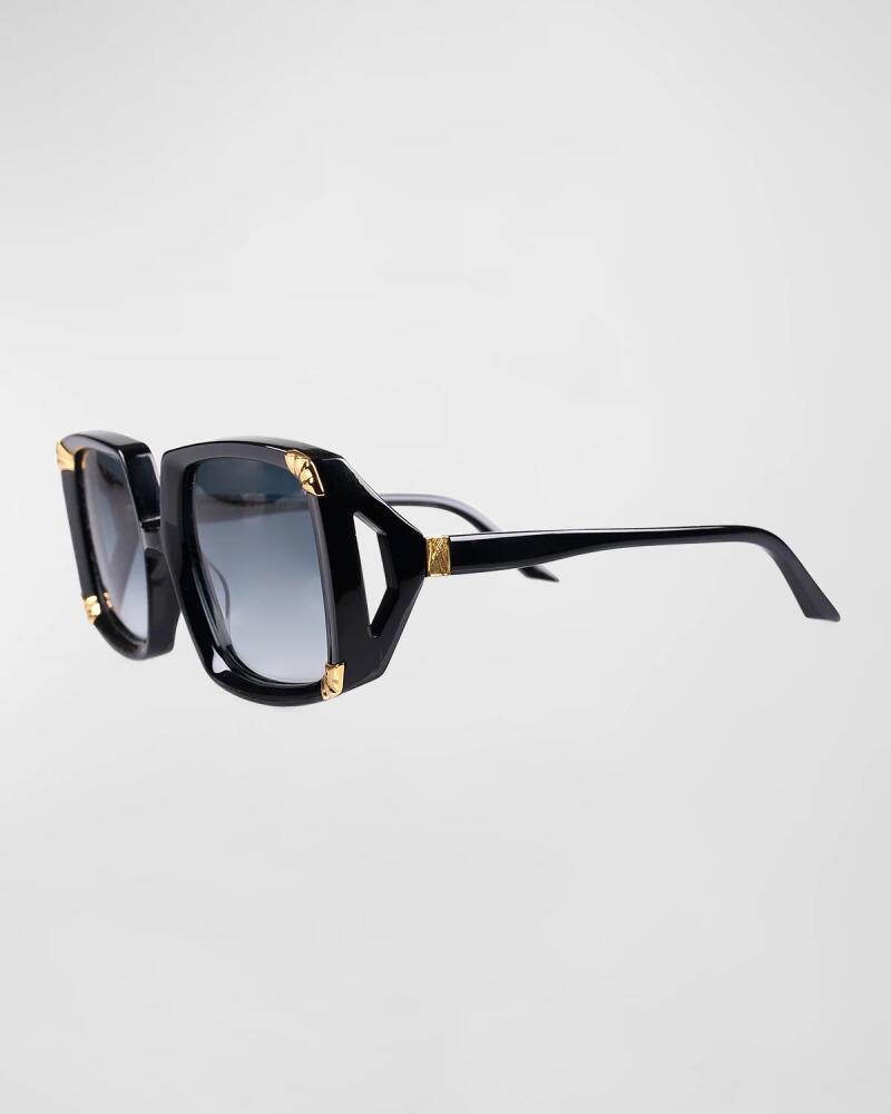 Anna-Karin Karlsson Strawberry Moon Square Black Acetate & Gold-Plated Steel Sunglasses Cover