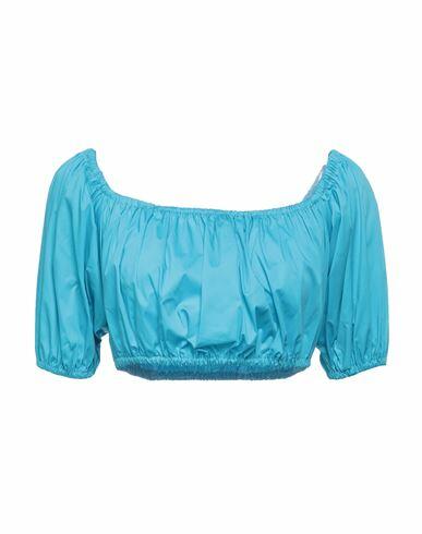 Soallure Woman Top Azure Cotton, Polyamide, Elastane Cover