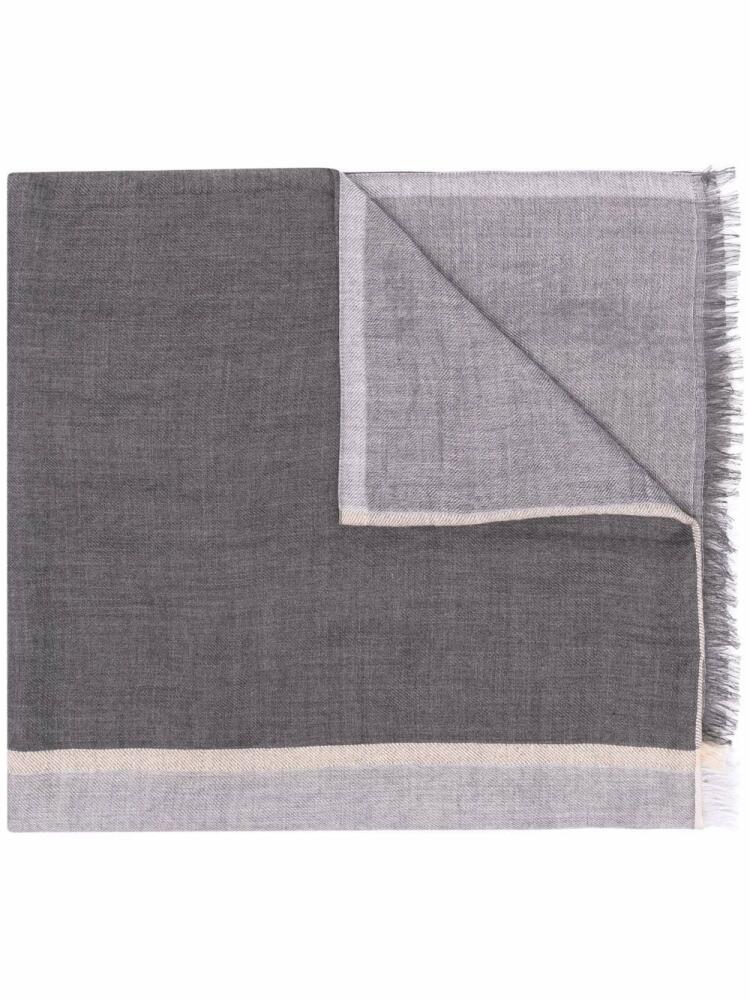 Brunello Cucinelli colour-block cashmere scarf - Grey Cover