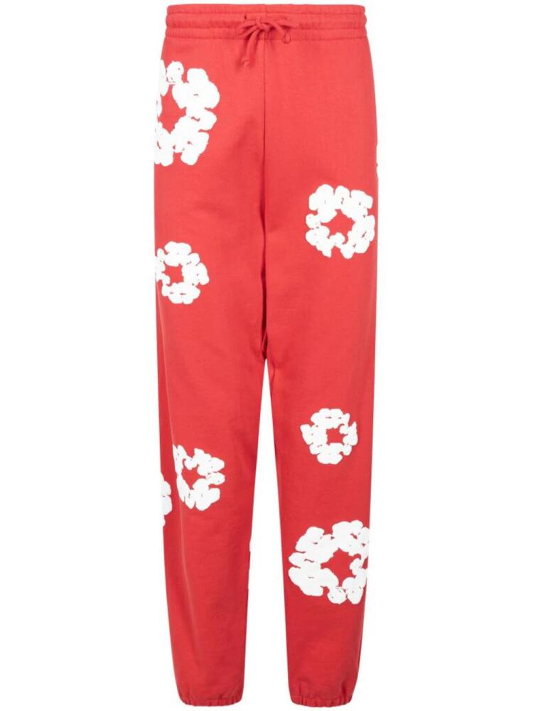 Denim Tears Cotton Wreath-print track pants - Red Cover