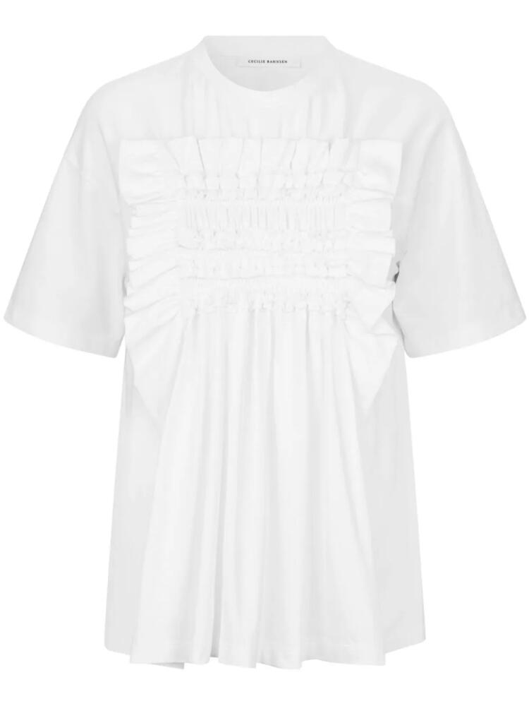 Cecilie Bahnsen Goldie ruffled cotton T-shirt - White Cover