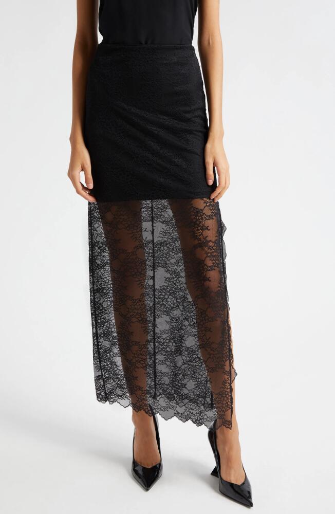 Alice + Olivia Iyanna Lace Maxi Skirt in Black Cover