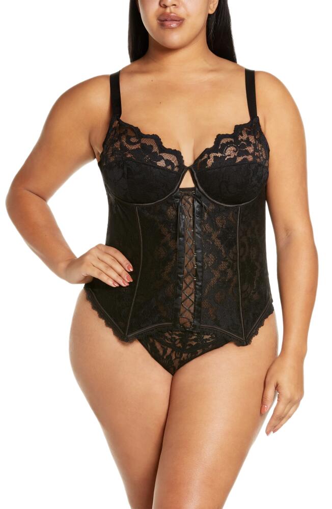 Coquette Lace Bustier Underwire Bra in Black Cover