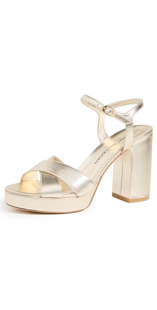 Stuart Weitzman Dayna Platform Sandals Light Gold Cover