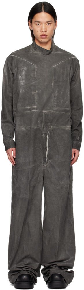 Rick Owens Gray Lido Flightsuit Jumpsuit Cover