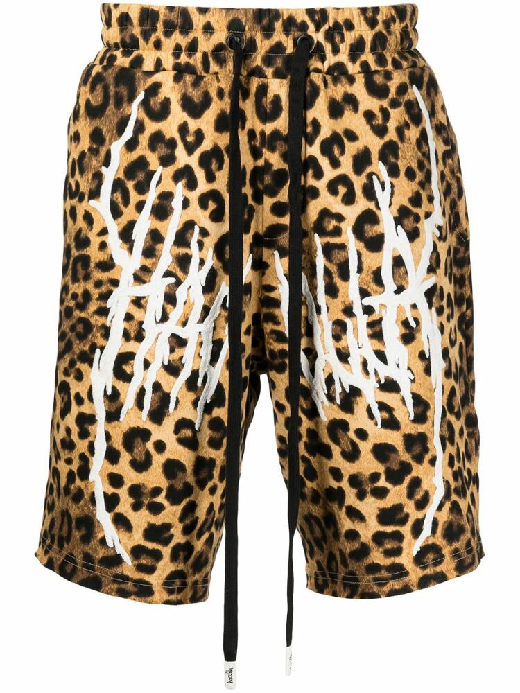 Haculla leopard-print logo shorts - Brown Cover