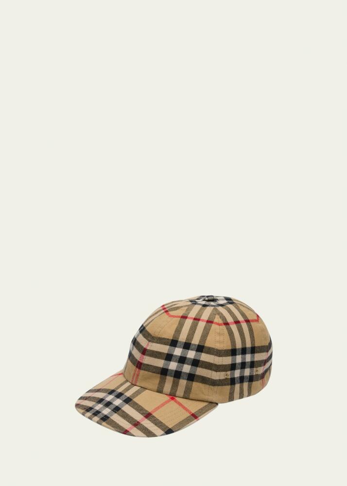 Burberry Men's Vintage Check Cotton Baseball Cap Cover