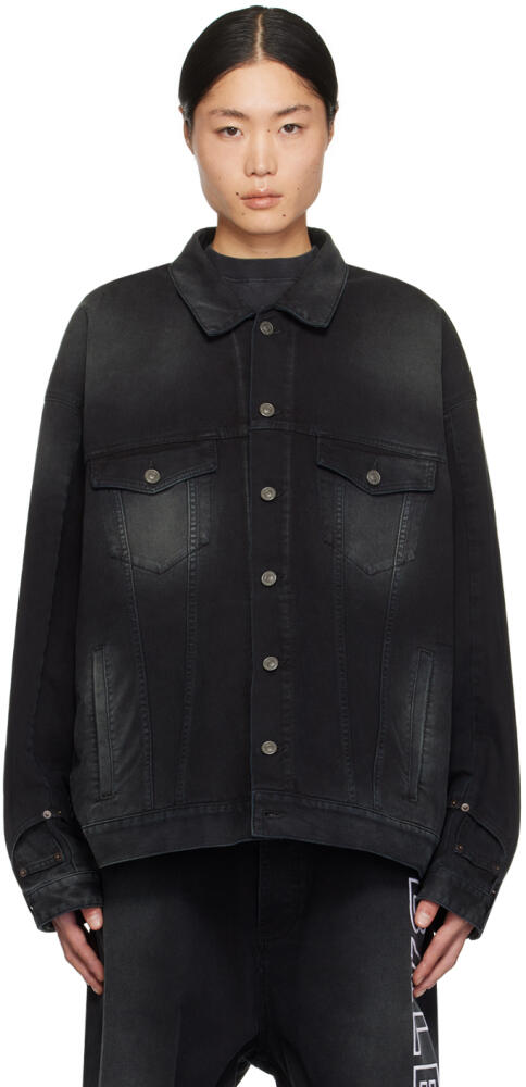 Balenciaga Black Deconstructed Denim Jacket Cover