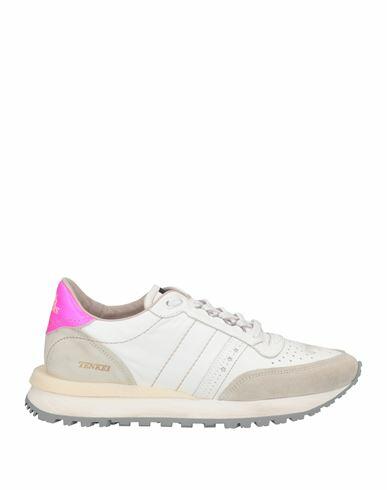 Hidnander Woman Sneakers White Soft Leather, Textile fibers Cover