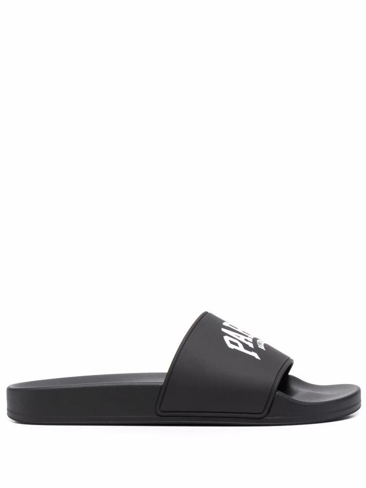 Balenciaga logo-print slides - Black Cover