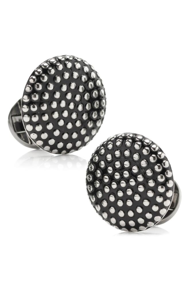 Cufflinks, Inc. Textured Circle Cuff Links in Silver Cover