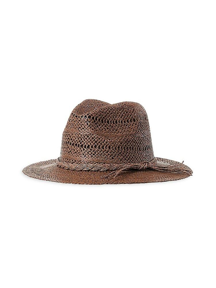 MARCUS ADLER Women's Braided Straw Panama Hat - Brown Cover