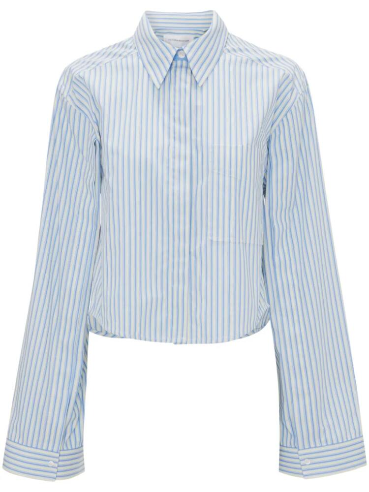 Victoria Beckham striped cropped shirt - Blue Cover