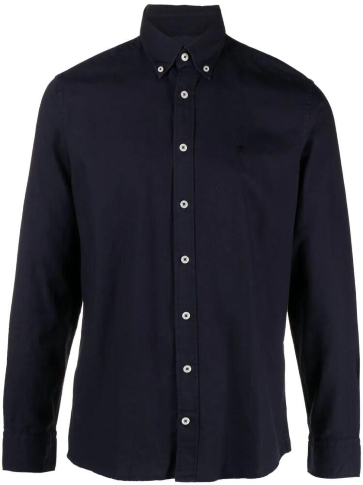 Hackett logo-embroidered cotton shirt - Blue Cover