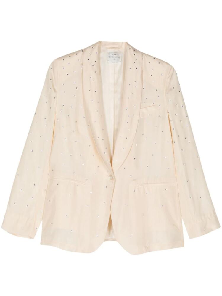 Forte Forte rhinestoned single-breasted blazer - Neutrals Cover