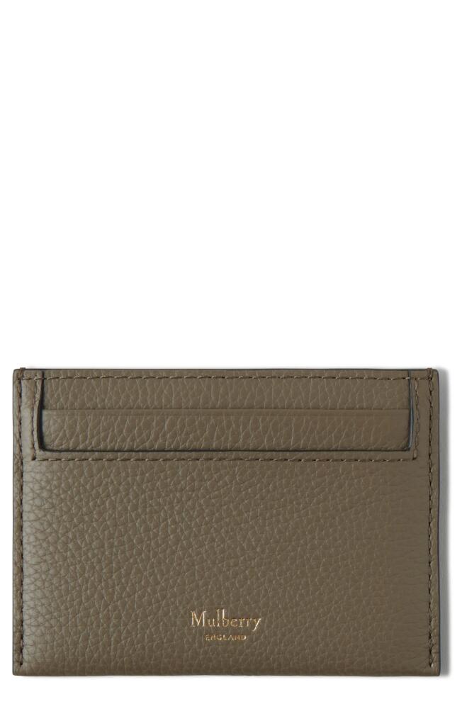 Mulberry Leather Card Case in Linen Green Cover