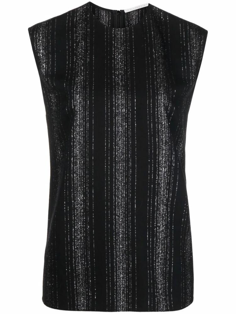 Stella McCartney lurex striped sleeveless blouse - Black Cover