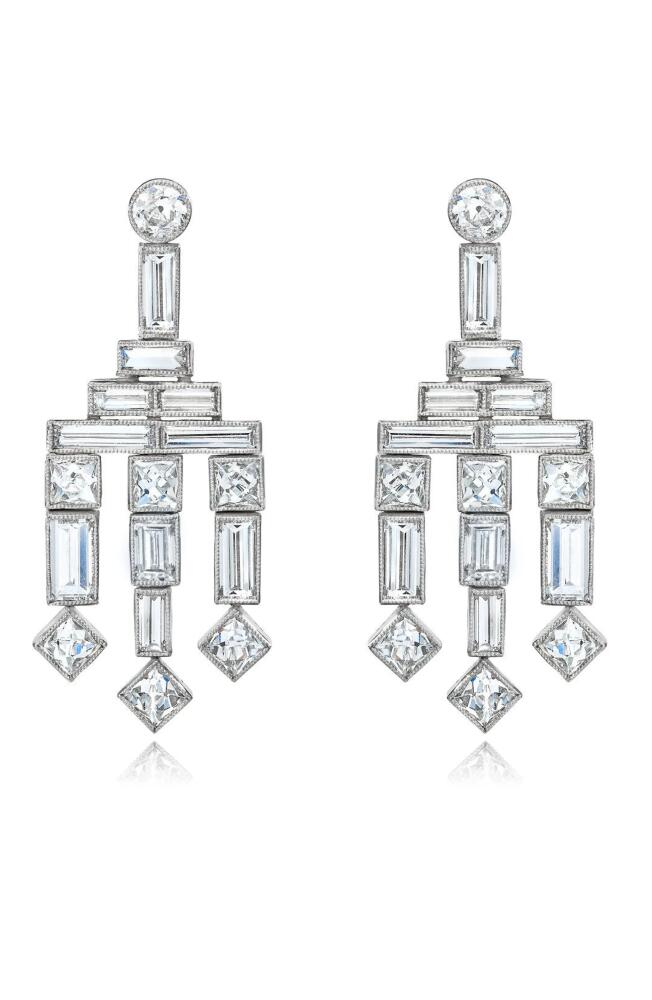 Mindi Mond Frenchie Diamond Chandelier Earrings in Platinum Cover