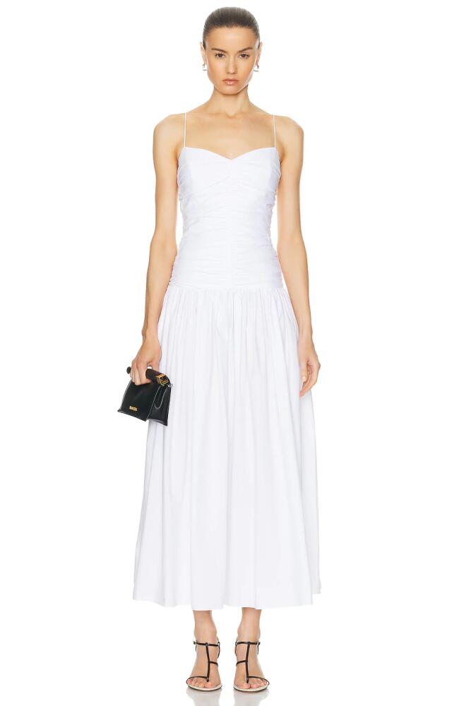 Matteau Gathered Drop Waist Dress in White Cover