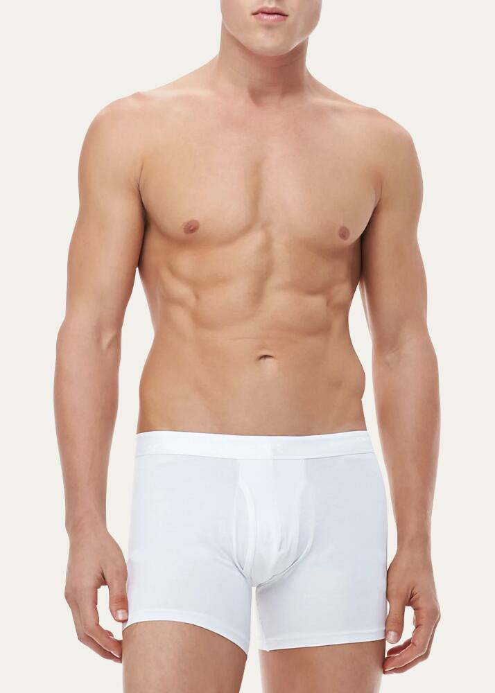 Derek Rose Jack Pima Cotton Stretch Trunks, White Cover