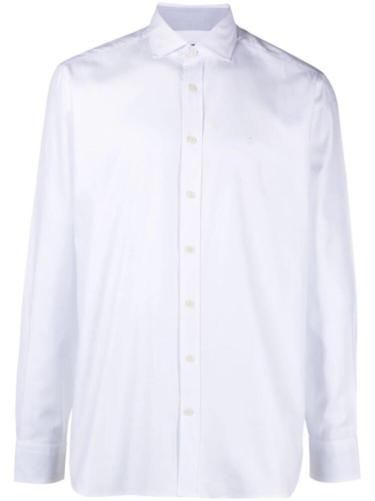 Hackett logo-embroidered crepe cotton shirt - White Cover