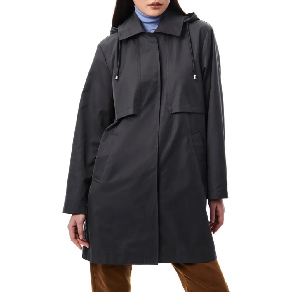 Bernardo Rain Coat with Removable Hood in Blues Grey Cover