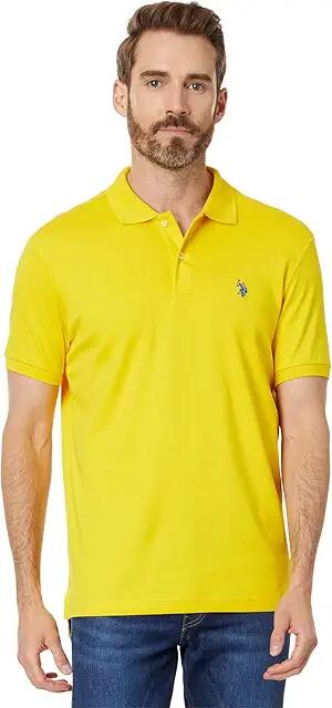 U.S. POLO ASSN. Slim Fit Interlock Polo (Scoring Yellow) Men's Clothing Cover