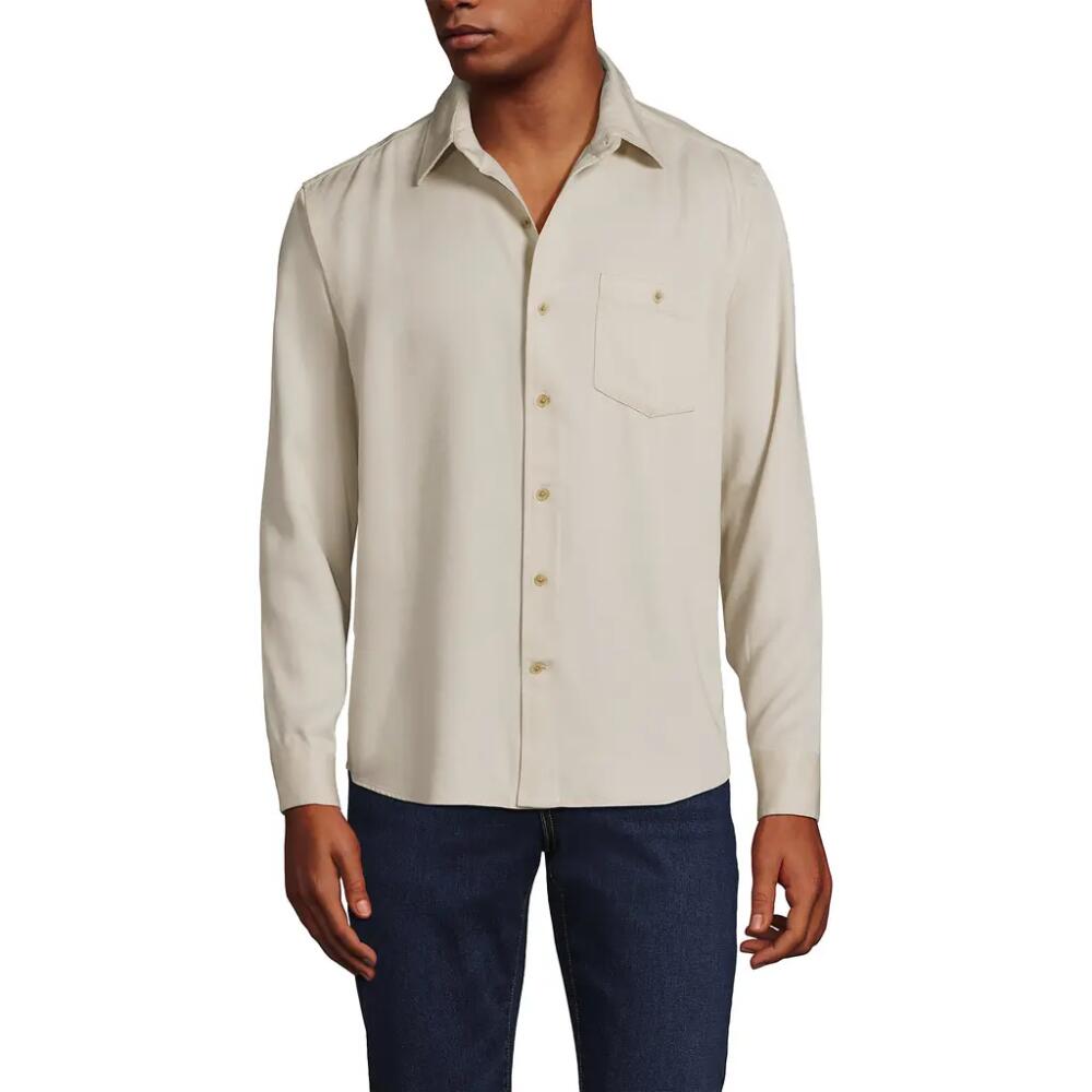 Lands' End Relaxed Twill Shirt in Antique Alabaster Cover