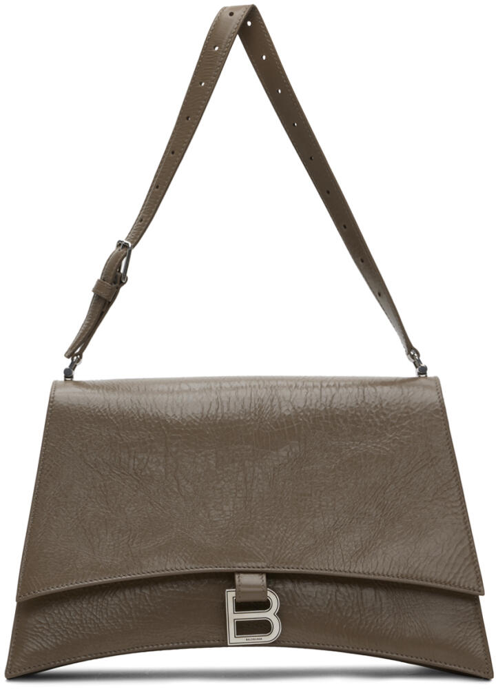 Balenciaga Taupe Medium Crush Sling Bag Cover