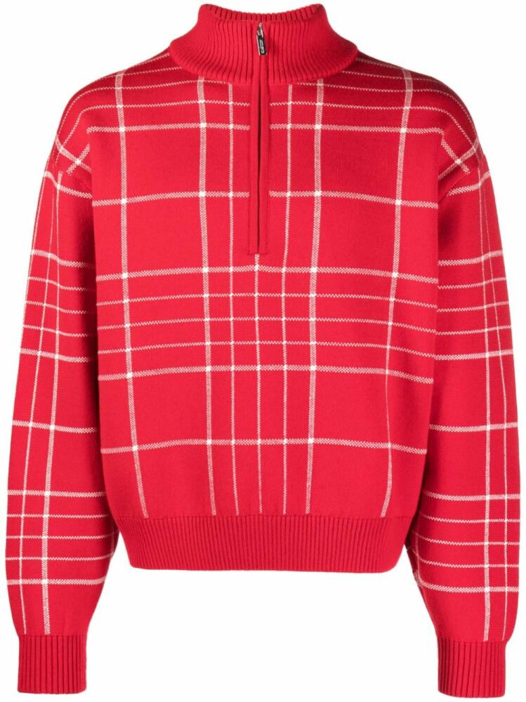 Jacquemus La Maille Carro checked sweatshirt - Red Cover