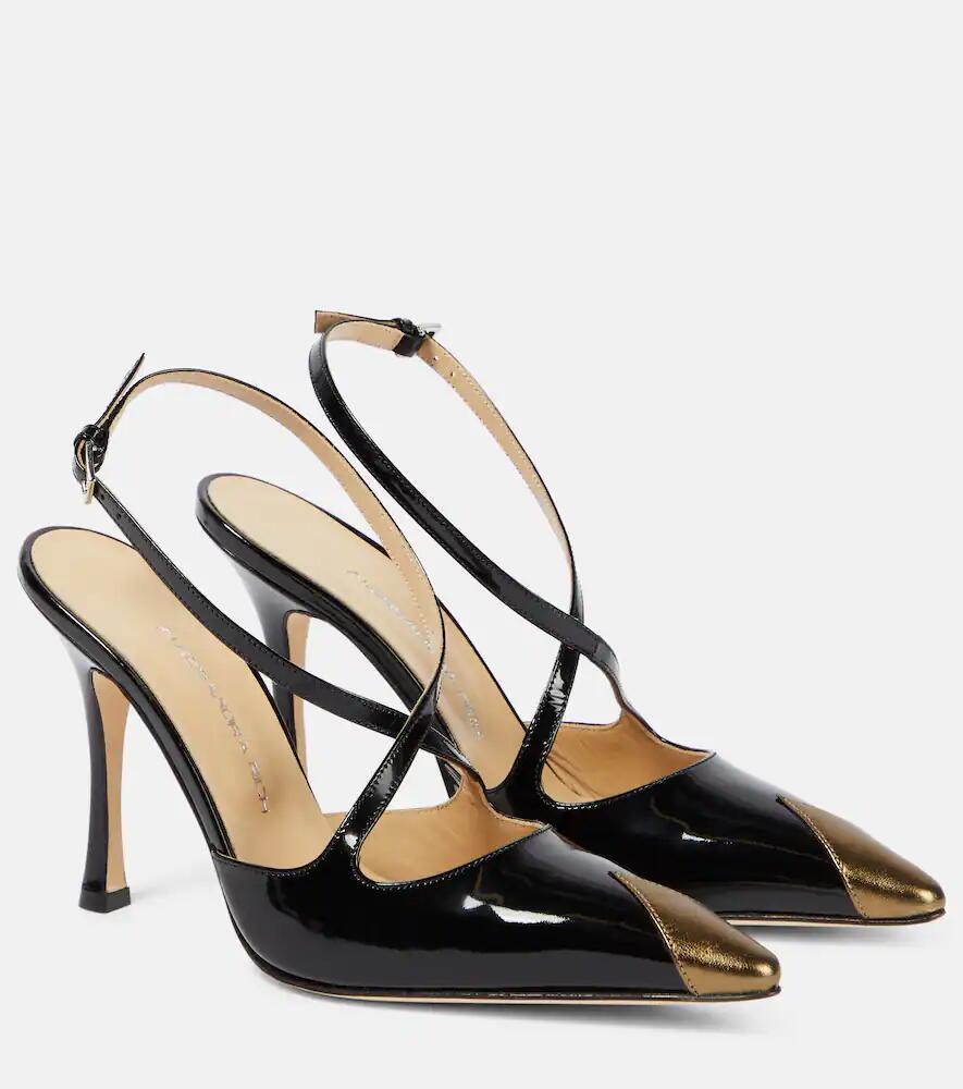 Alessandra Rich Paneled patent leather pumps Cover