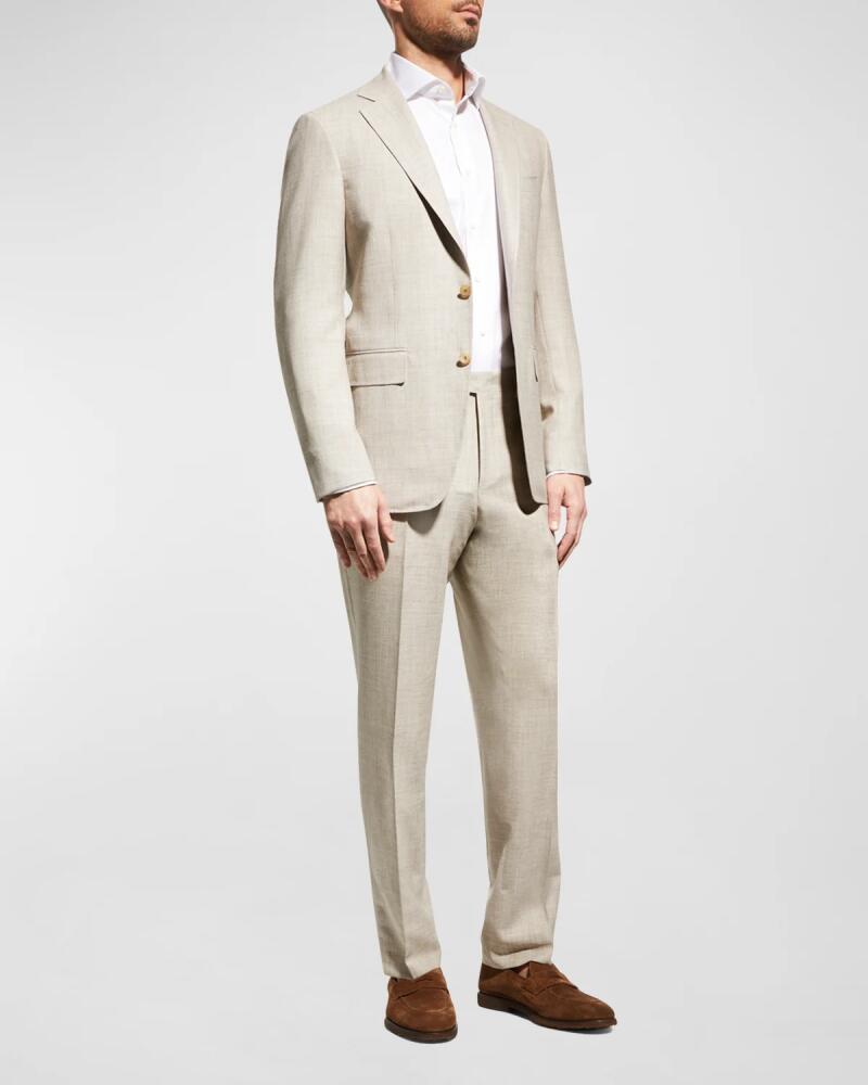 Canali Men's Solid Linen-Blend Suit Cover