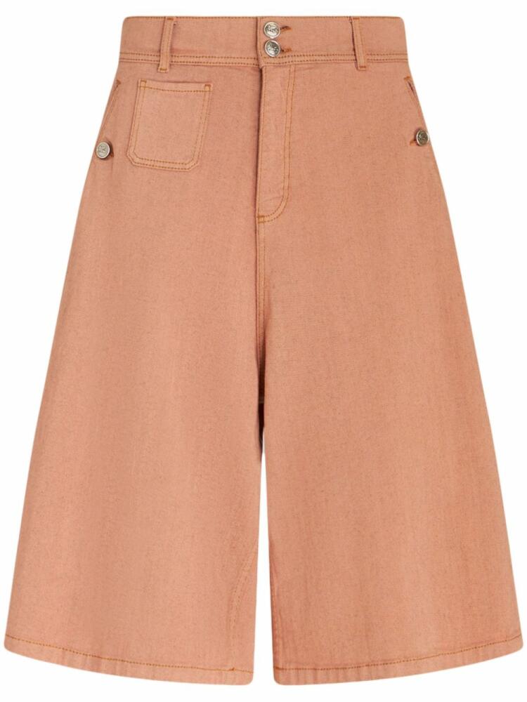 ETRO wide-leg denim shorts - Orange Cover