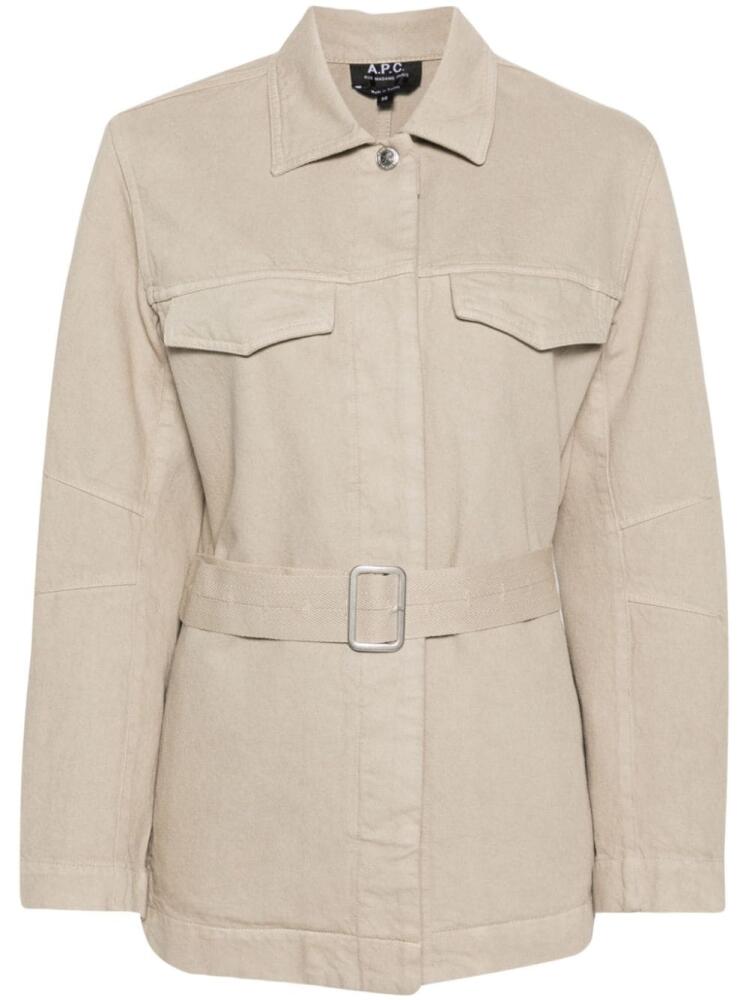 A.P.C. belted denim jacket - Neutrals Cover