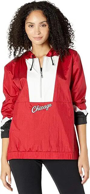 Mitchell & Ness NBA 1/2 Zip Windbreaker 2.0 Bulls (Red) Women's Clothing Cover