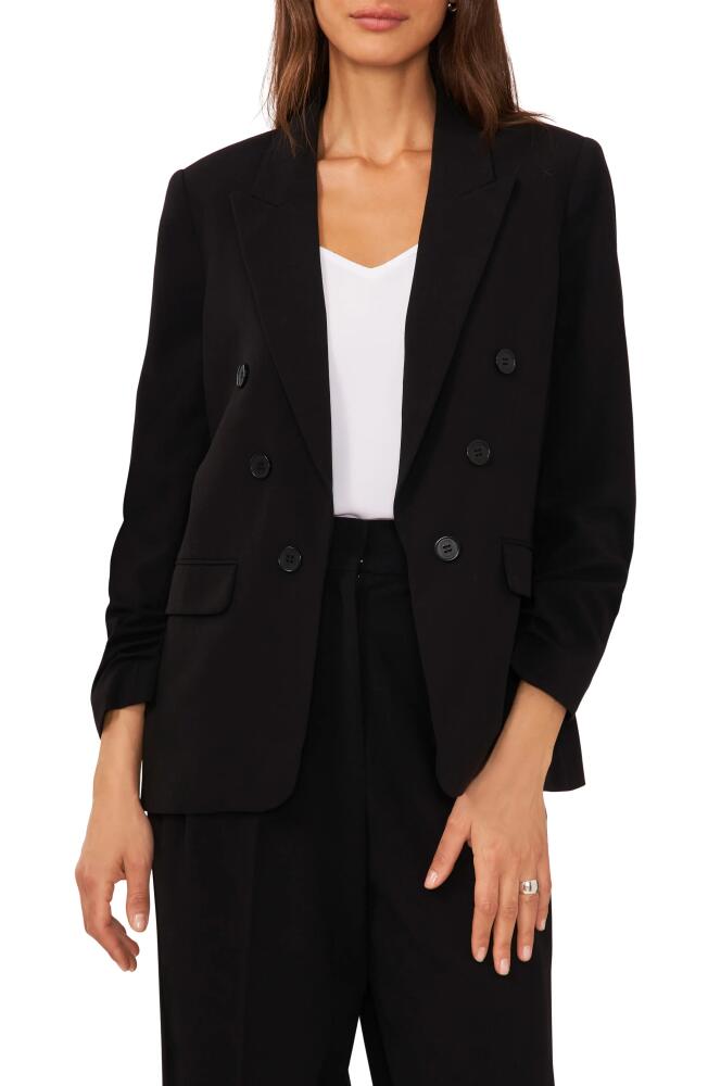 halogen(r) Scrunch Sleeve Double Breasted Blazer in Rich Black Cover