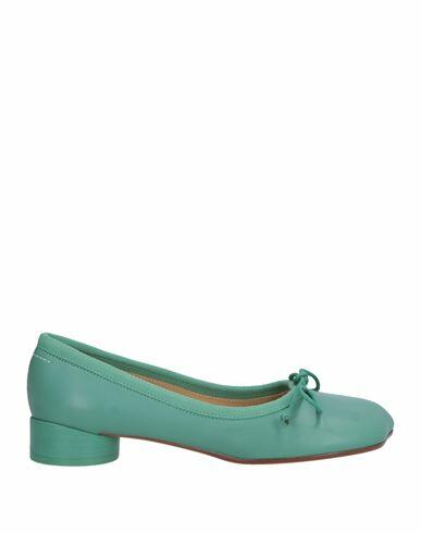 Mm6 Maison Margiela Woman Ballet flats Emerald green Soft Leather Cover