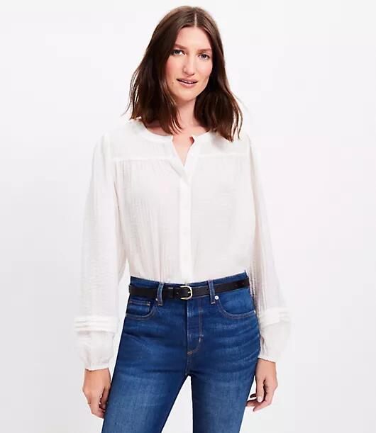 Loft Pleated Sleeve Blouse Cover