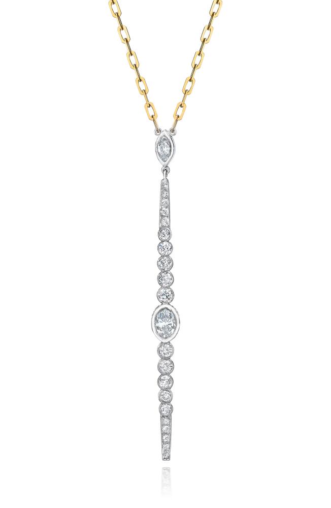 Mindi Mond Diamond Bar Pendant Necklace in 18K Yg Cover