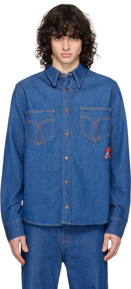 Fiorucci Blue Patch Denim Shirt Cover