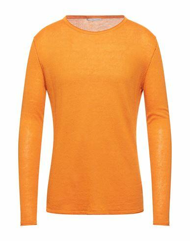 Grey Daniele Alessandrini Man Sweater Orange Linen, Cotton Cover