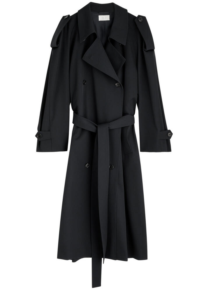 The Row Denver Wool Trench Coat - Navy Cover